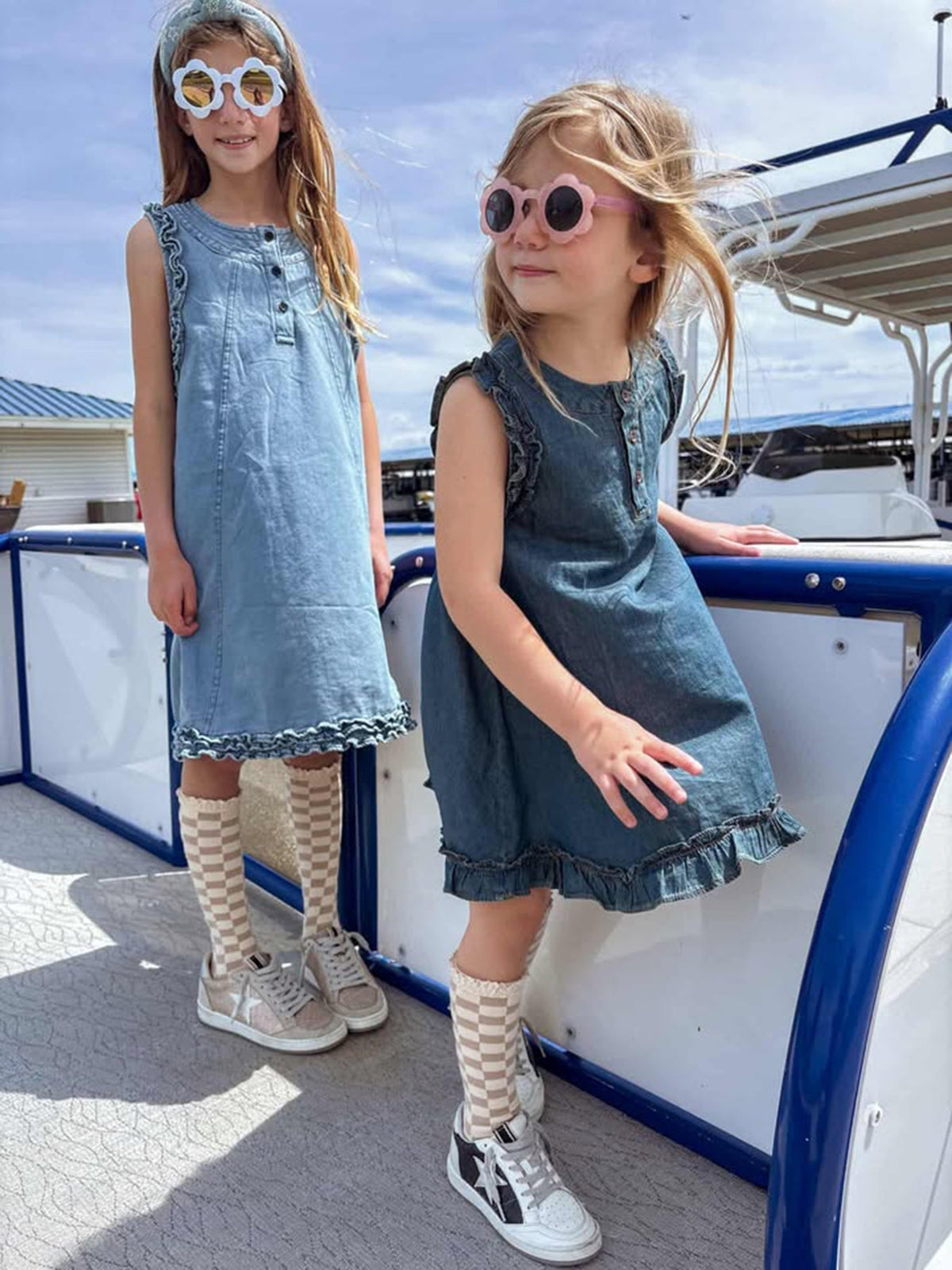 Rylee Faith Designs Vintage Denim Ruffle Girls DressEveretts Place