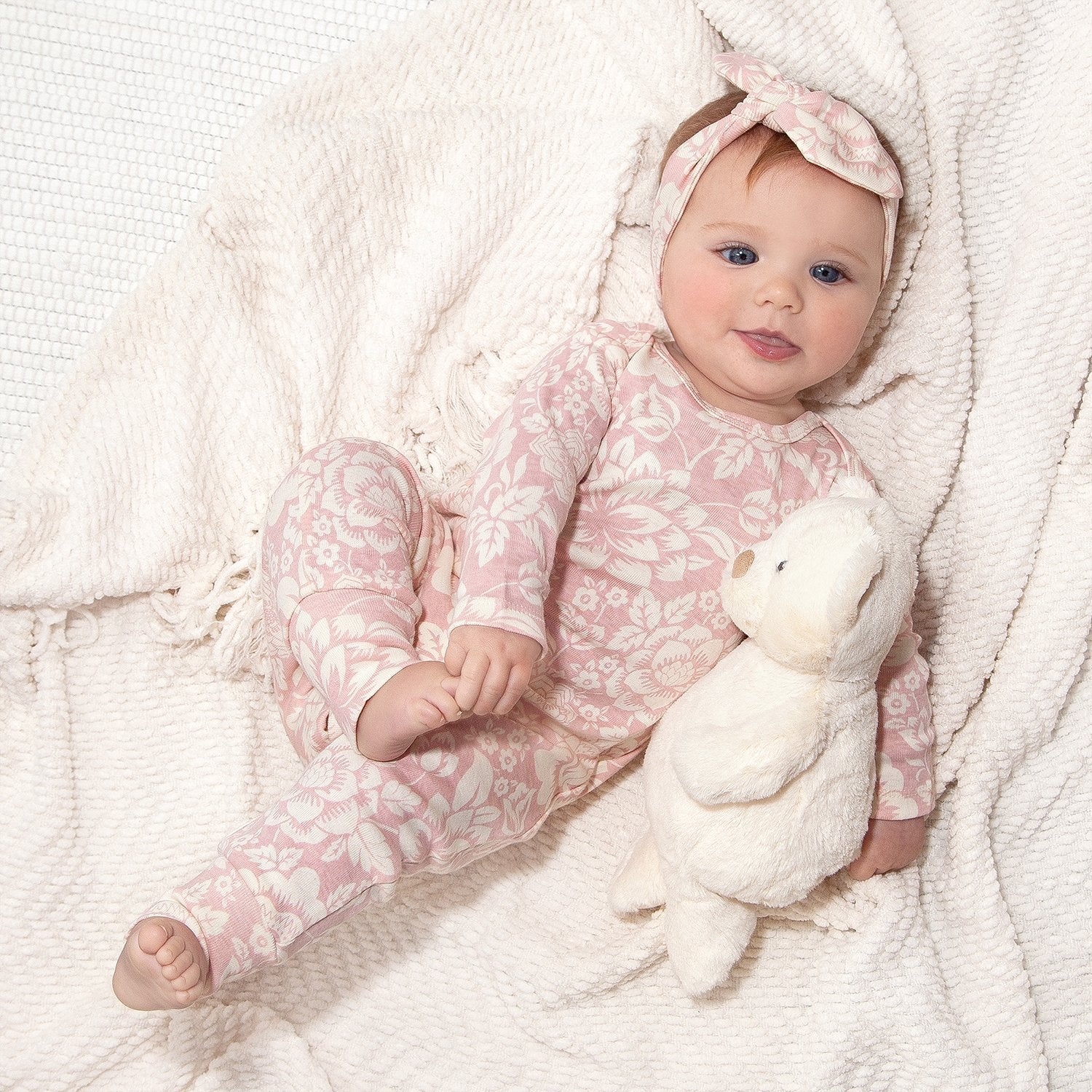 Vintage Floral Baby Romper – Cotton Long Sleeve One-Piece - Sleeve, Baby & Toddler Clothing, Textile, Pink, Child | Everetts Place