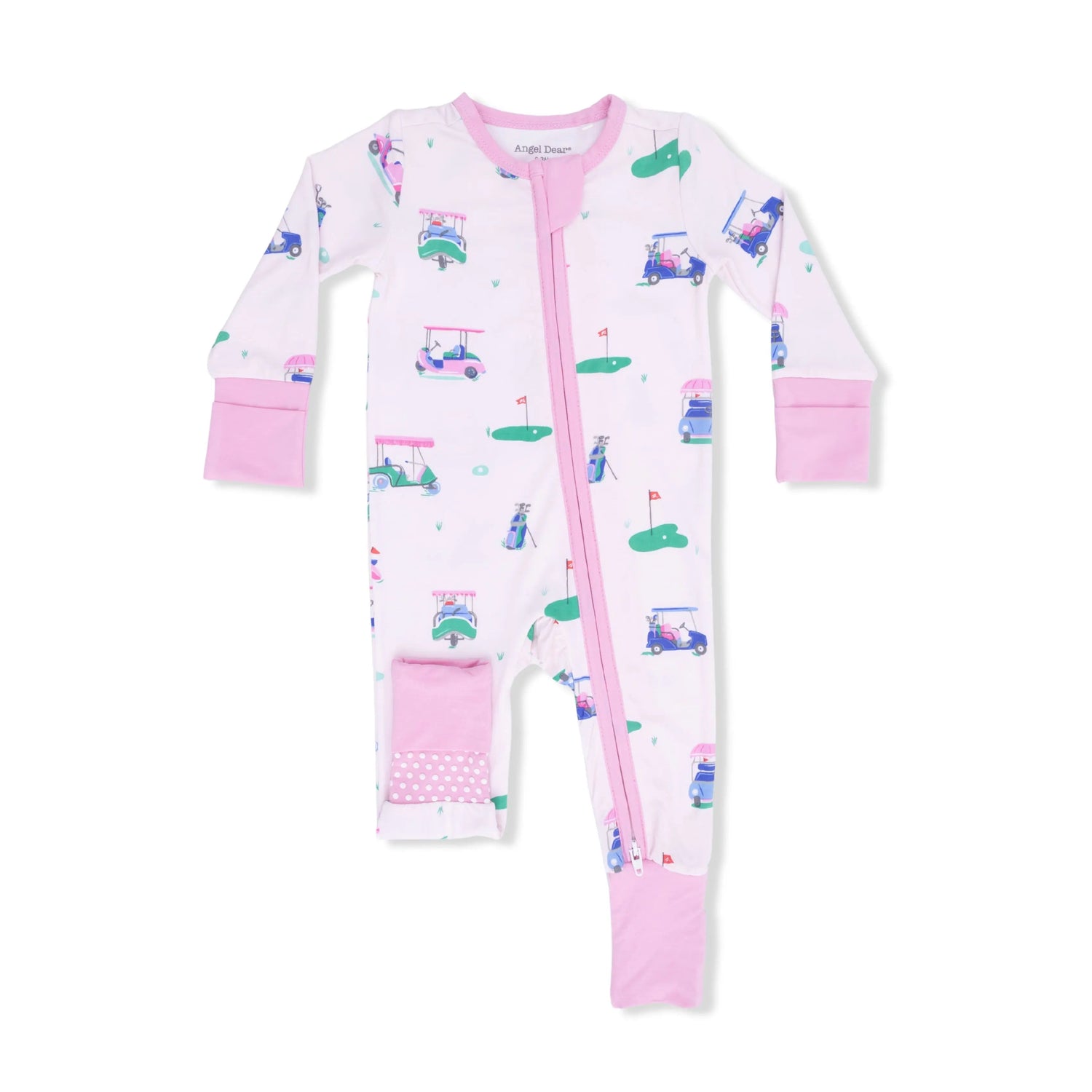 Angel Dear Vintage Golf Carts Pink - Convertible Romper - 