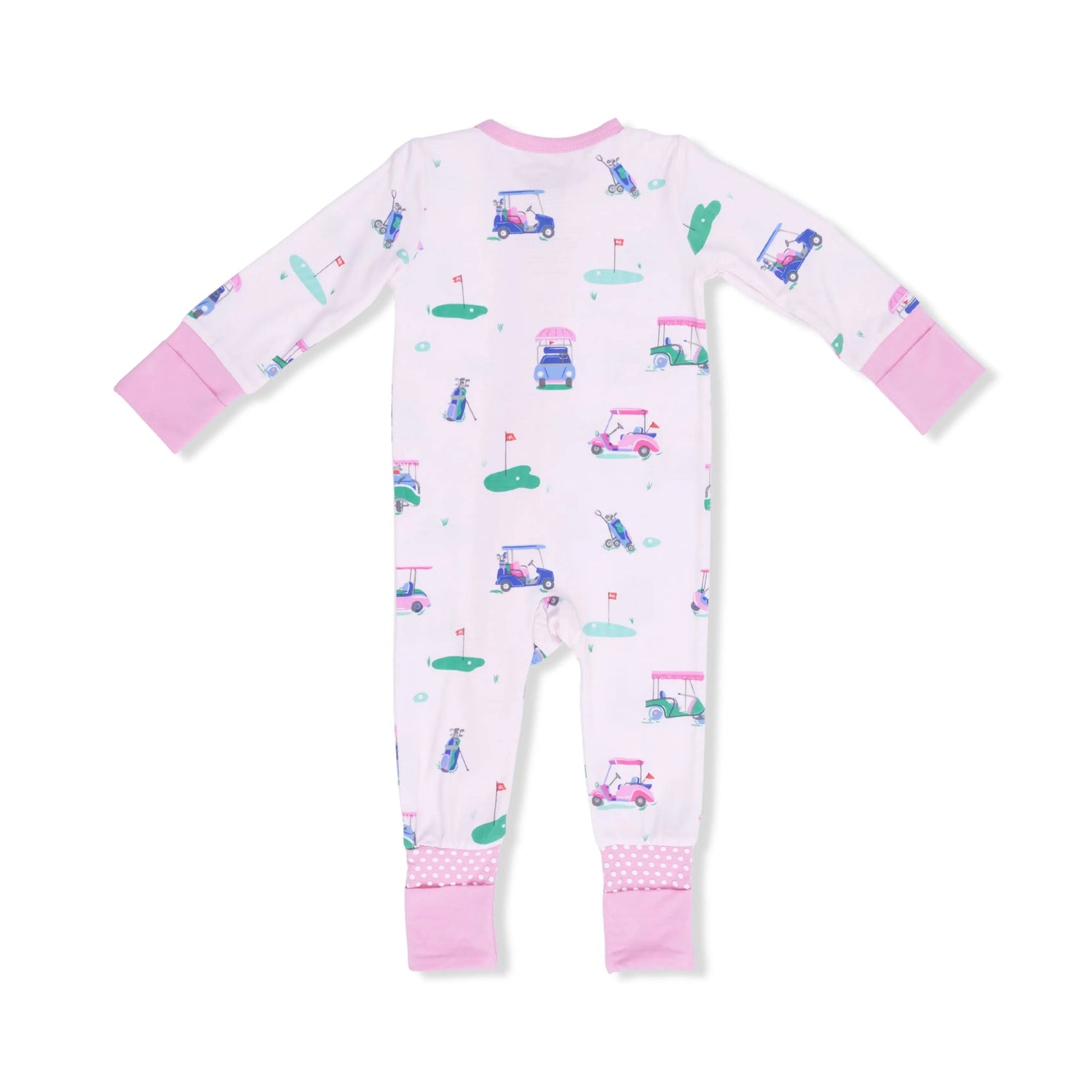 Angel Dear Vintage Golf Carts Pink - Convertible Romper - 