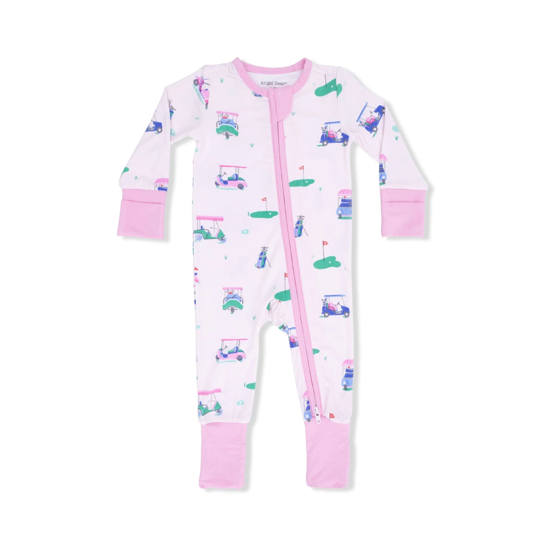 Angel Dear Vintage Golf Carts Pink - Convertible Romper - 