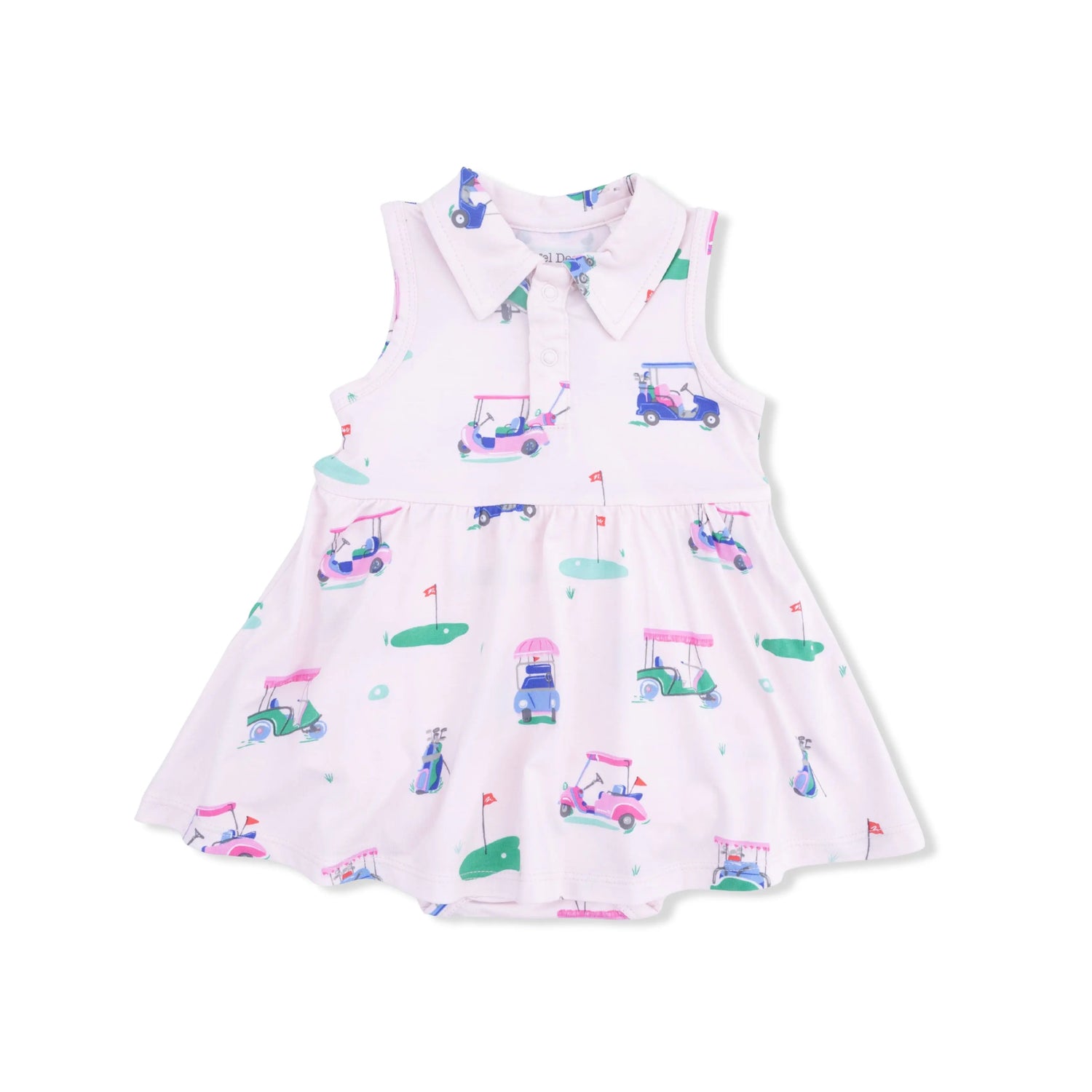 Angel Dear Vintage Golf Carts Pink - Polo Tennis Dress - 