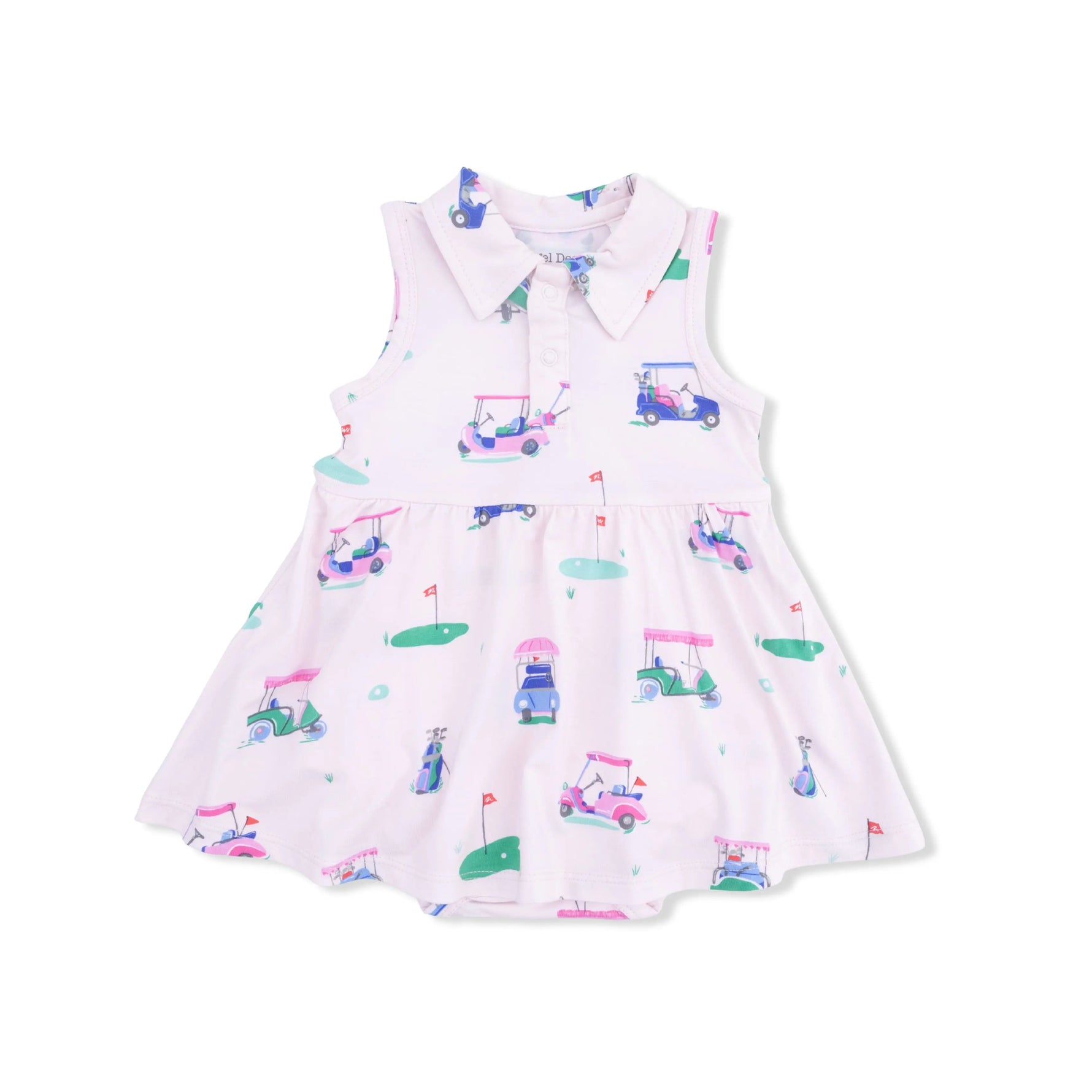 Angel Dear Vintage Golf Carts Pink - Polo Tennis Dress - 