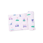Angel Dear Vintage Golf Carts Pink - Swaddle Blanket - 