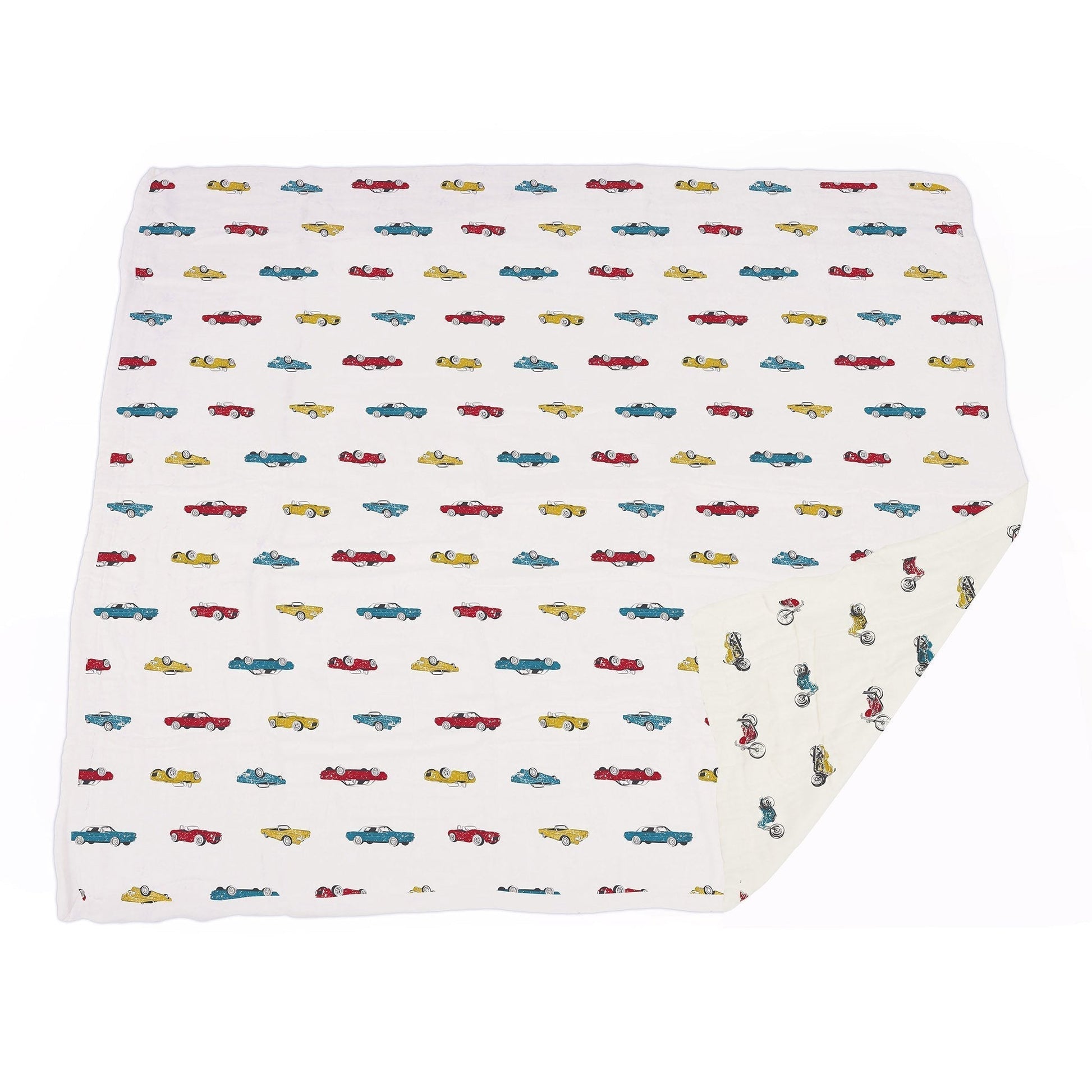Vintage Muscle Cars And Motorcycles Bamboo Muslin Blanket 47x47 Inches Newcastle Classics