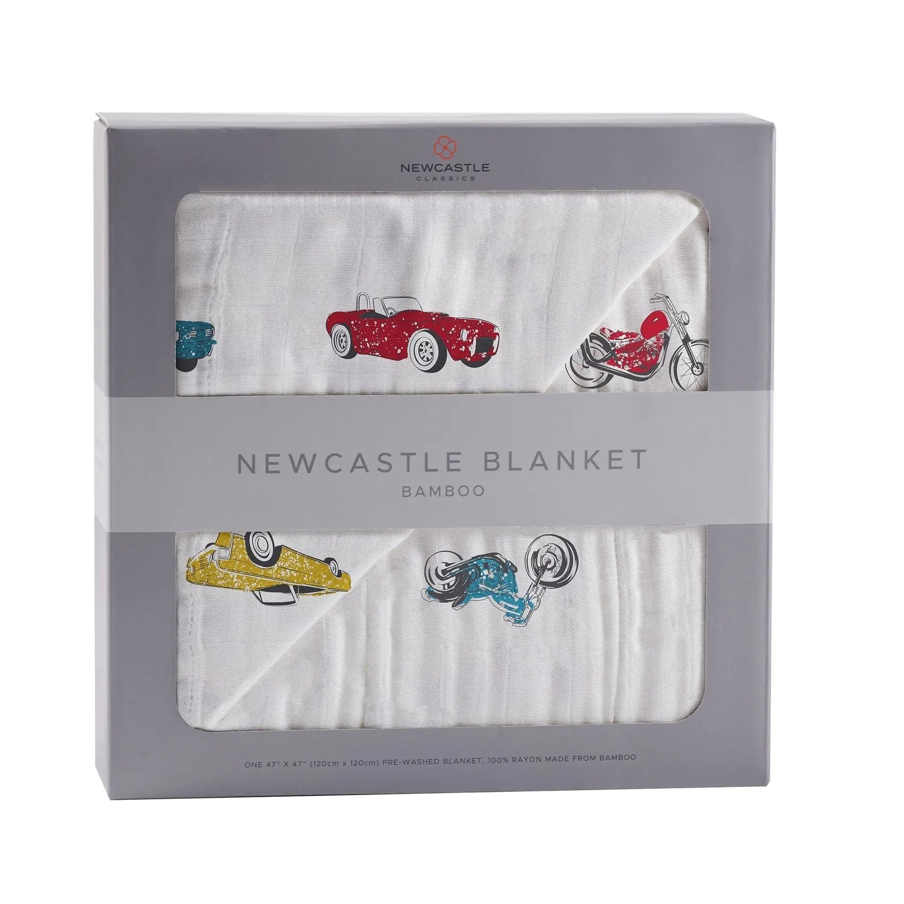 Newcastle Classics Vintage Muscle Cars and Motorcycles Bamboo Muslin Newcastle Blanket - 