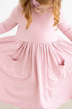 Mila & Rose ® Vintage Pink 3/4 Sleeve Pocket Twirl Dress - 