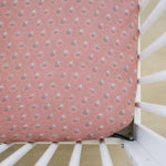 Mebie Baby Vintage Pink Floral Muslin Crib Sheet - 