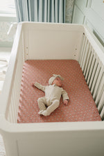 Mebie Baby Vintage Pink Floral Muslin Crib SheetEveretts Place