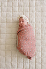 Mebie Baby Vintage Pink Floral Muslin Swaddle Blanket - 