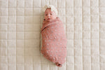 Mebie Baby Vintage Pink Floral Muslin Swaddle Blanket - 