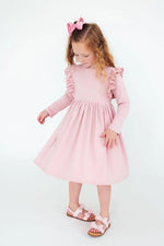 Mila & Rose ® Vintage Pink L/S Ruffle Twirl Dress - 