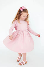 Mila & Rose ® Vintage Pink L/S Ruffle Twirl Dress - 