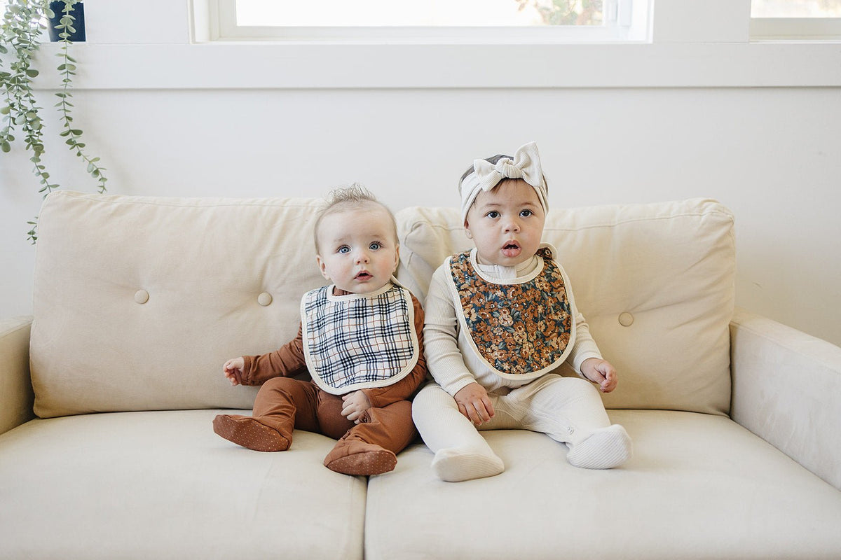 Mebie Baby Vintage Plaid Classic Muslin Bib - 