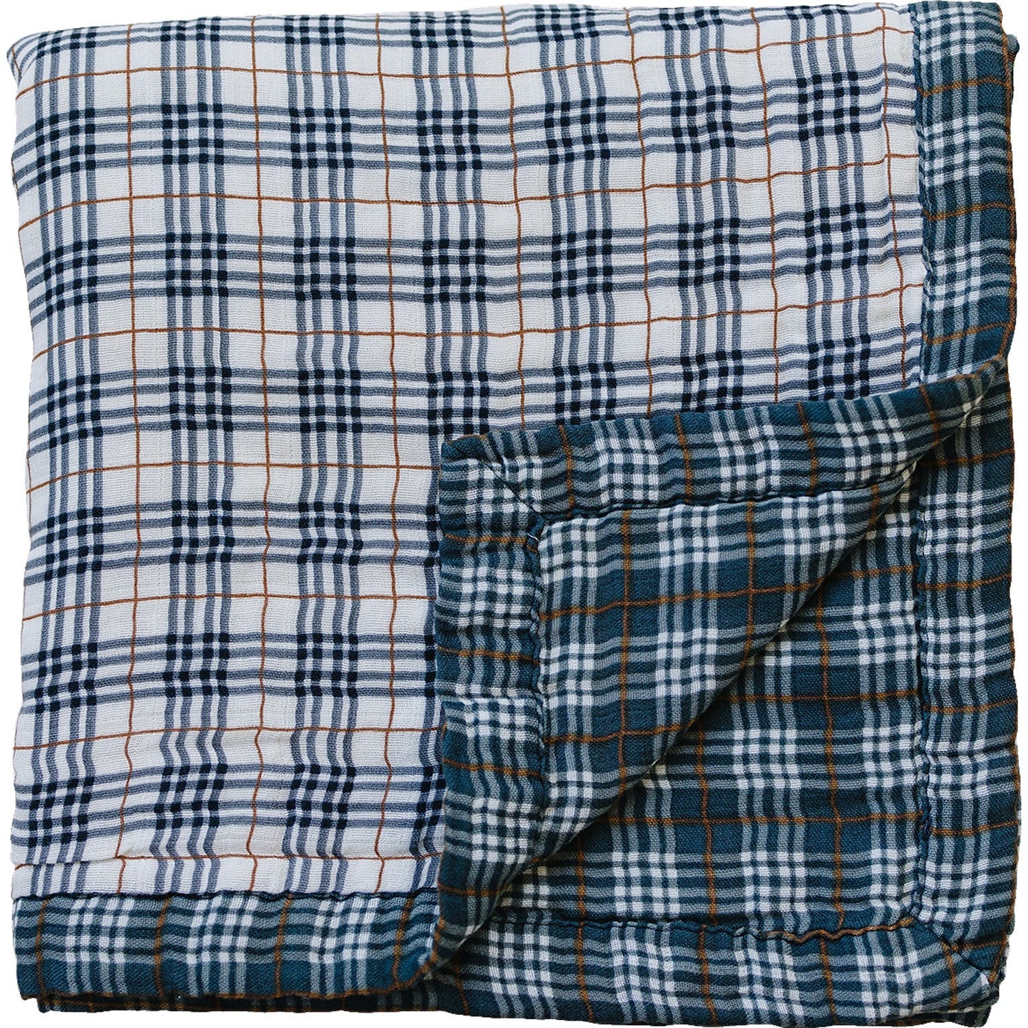 Mebie Baby Vintage Plaid + Navy Plaid Muslin Quilt - 