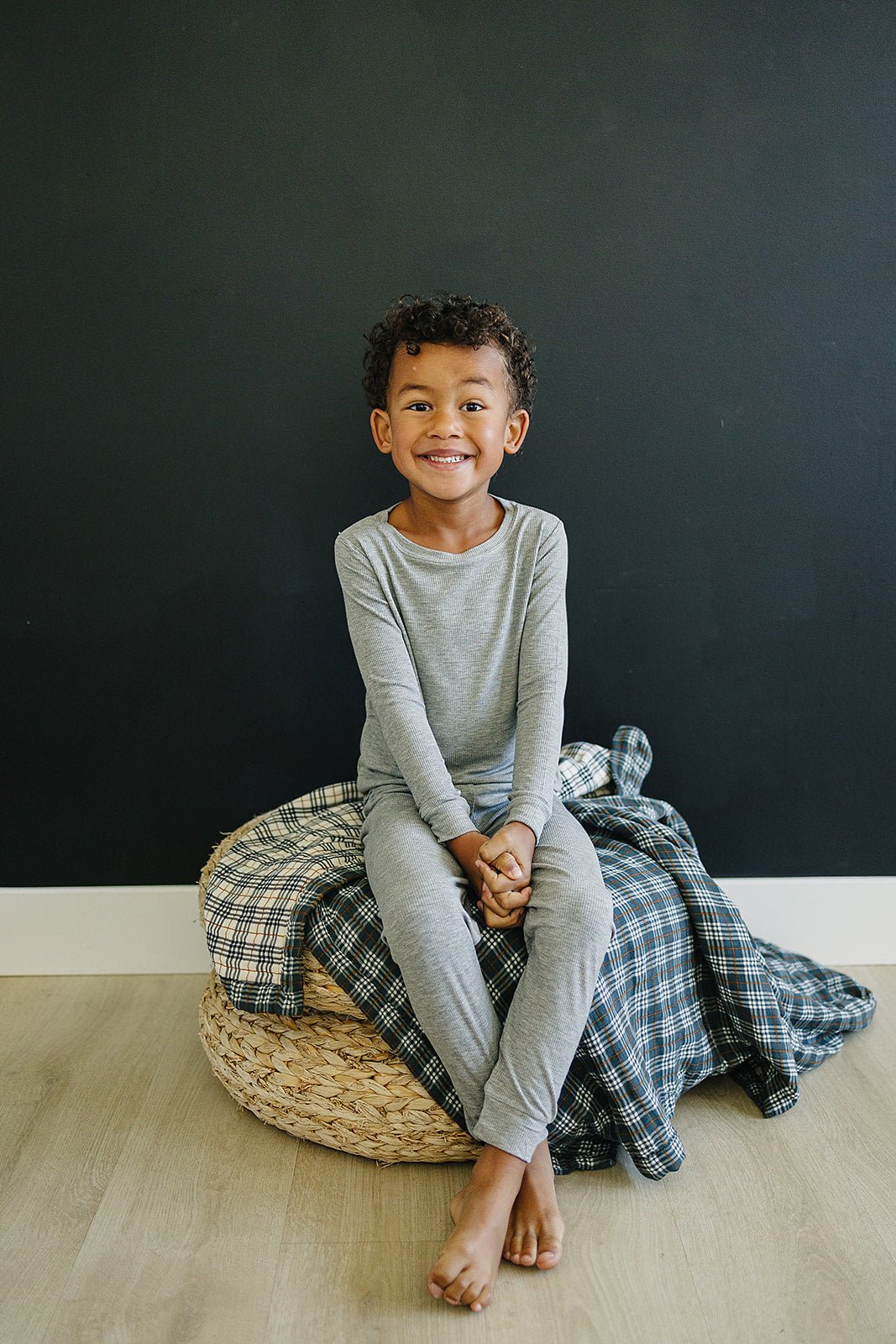 Mebie Baby Vintage Plaid + Navy Plaid Muslin Quilt - 
