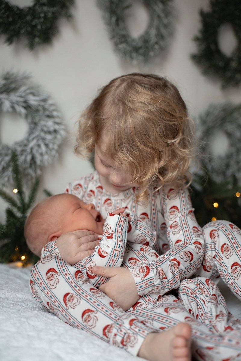 Little Joy Co. Vintage Santa Bamboo Christmas Pajamas - 2pc Set - 