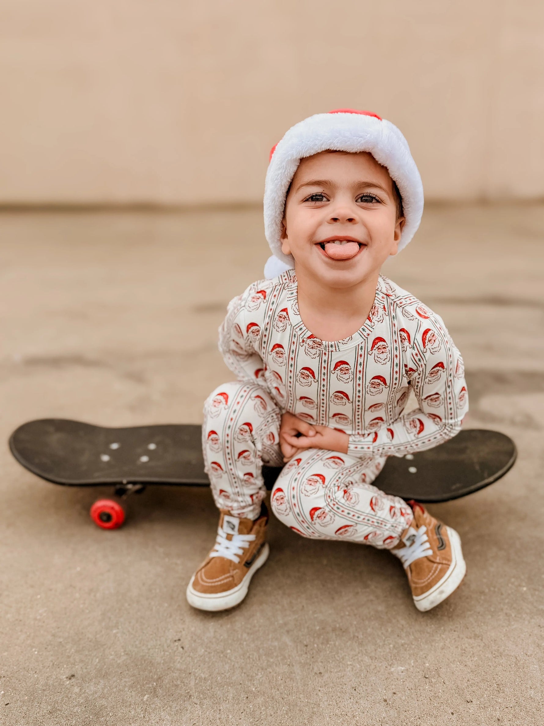 Little Joy Co. Vintage Santa Bamboo Christmas Pajamas - 2pc Set - 
