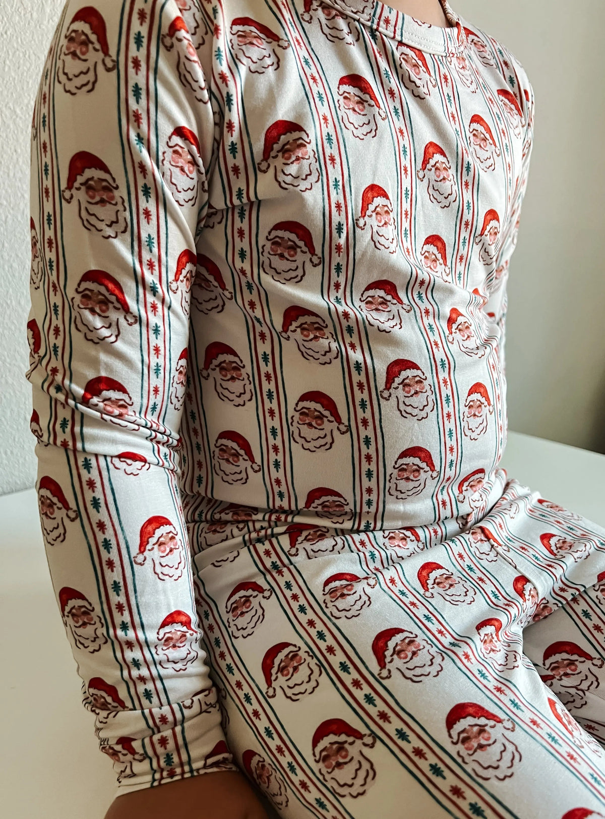 Little Joy Co. Vintage Santa Bamboo Christmas Pajamas - 2pc Set - 