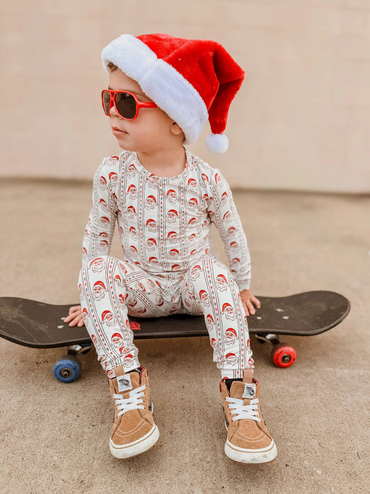Little Joy Co. Vintage Santa Bamboo Christmas Pajamas - 2pc Set - 