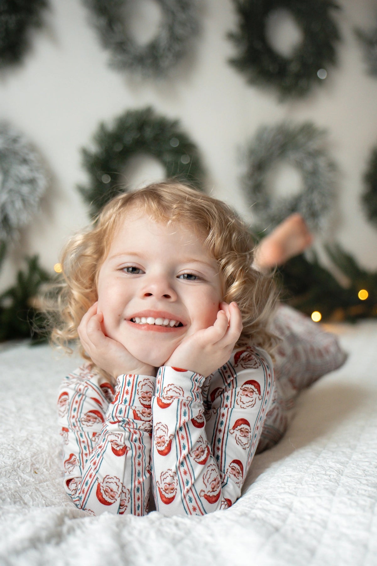Little Joy Co. Vintage Santa Bamboo Christmas Pajamas - 2pc Set - 