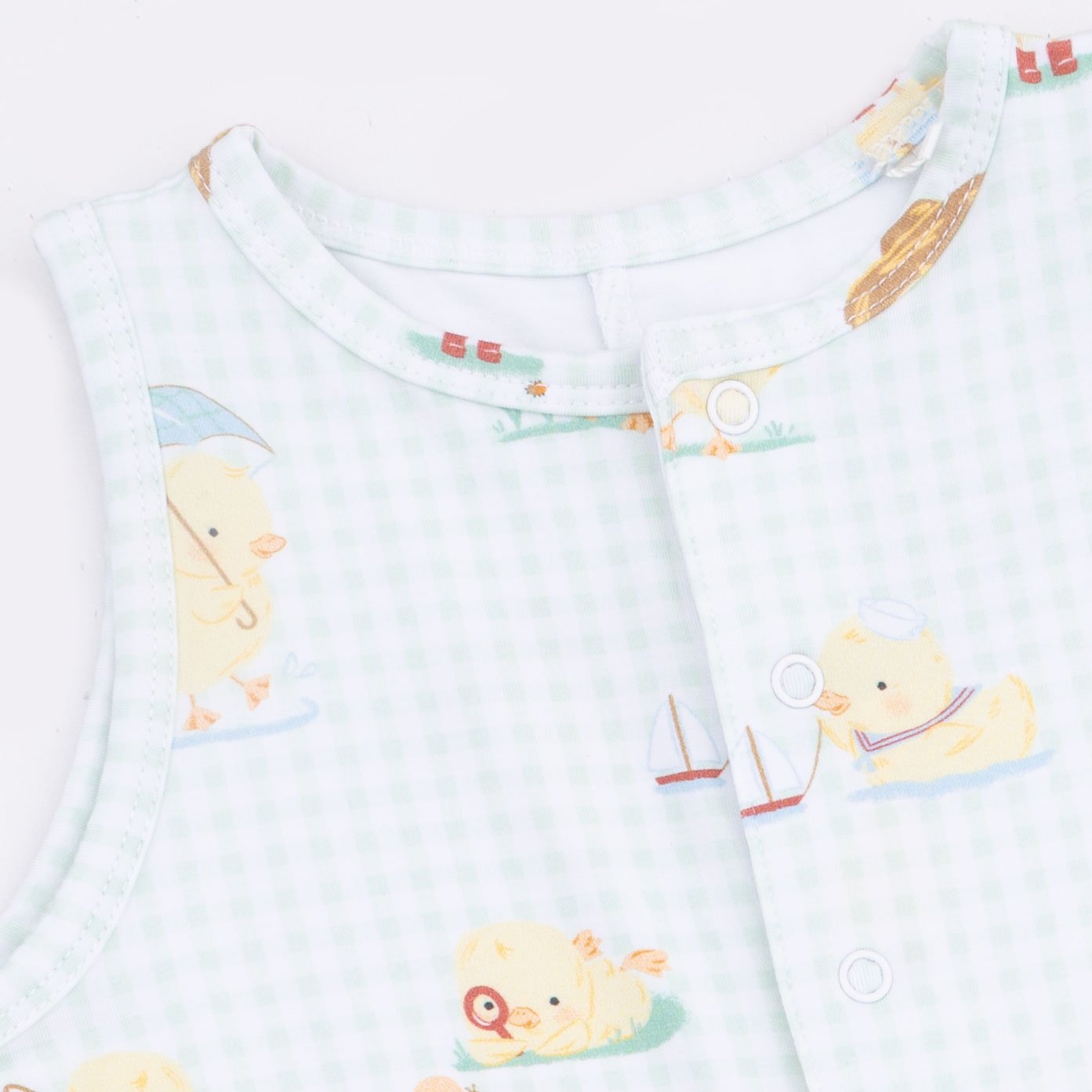 Angel Dear Vintage Spring Ducklings Green - Sleeveless Shortie RomperEveretts Place