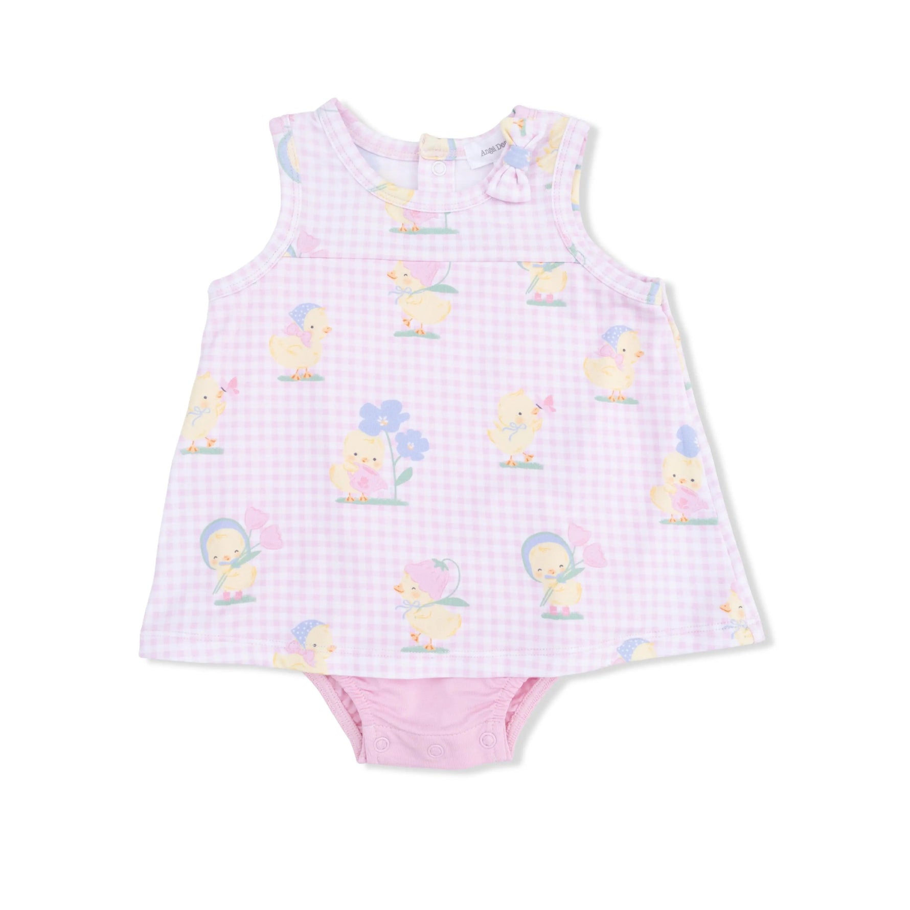Angel Dear Vintage Spring Ducklings Pink - A - Line Bodysuit Dress - 