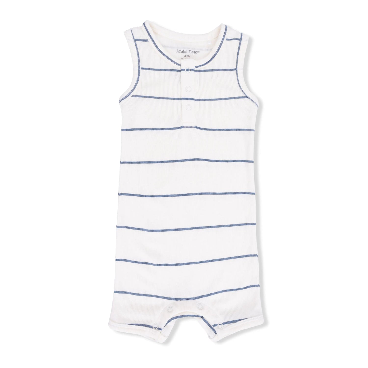 Angel Dear Vintage Stripe - Henley Shortie Romper - 