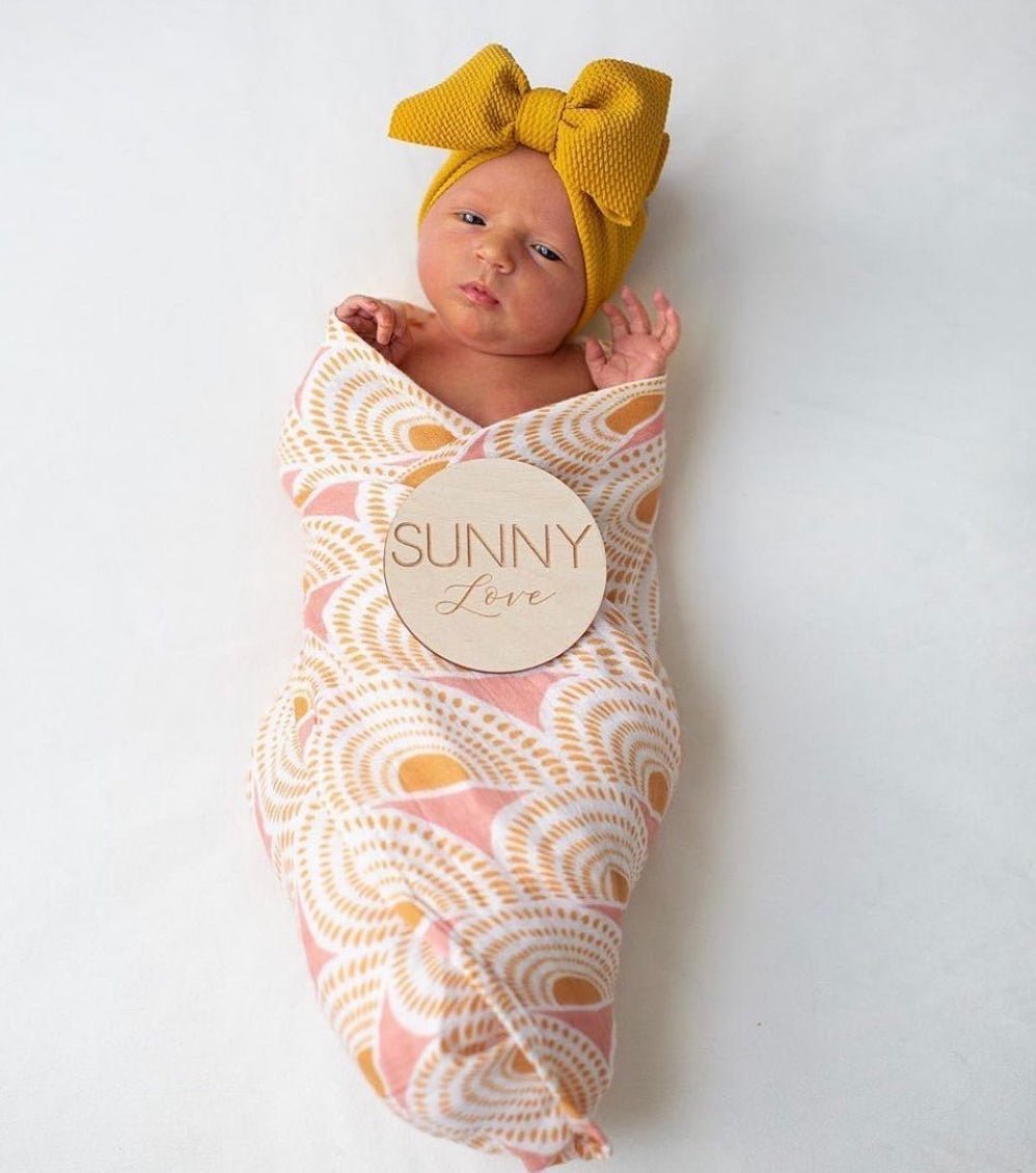 Harp Angel Boutique Vintage Sunshine Bamboo Baby Stretch Swaddle Blanket | Harp Angel Boutique