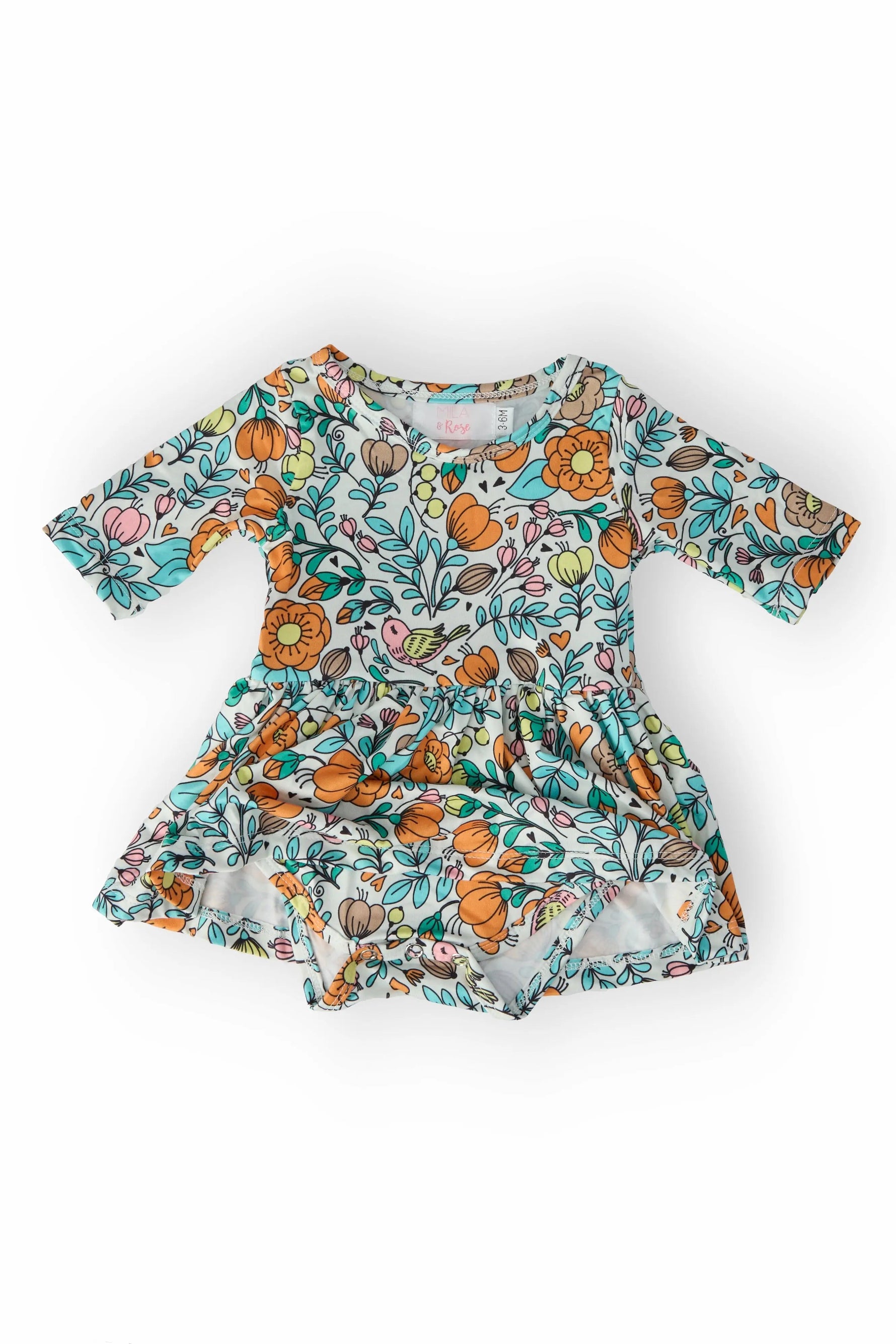Mila & Rose ® Vintage Vibes 3/4 Sleeve Twirl Bodysuit - 