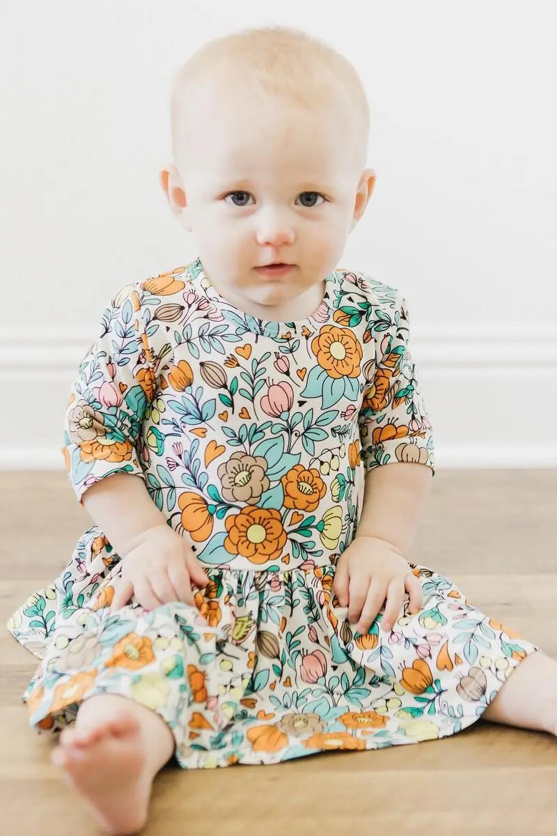 Mila & Rose ® Vintage Vibes 3/4 Sleeve Twirl Bodysuit - 