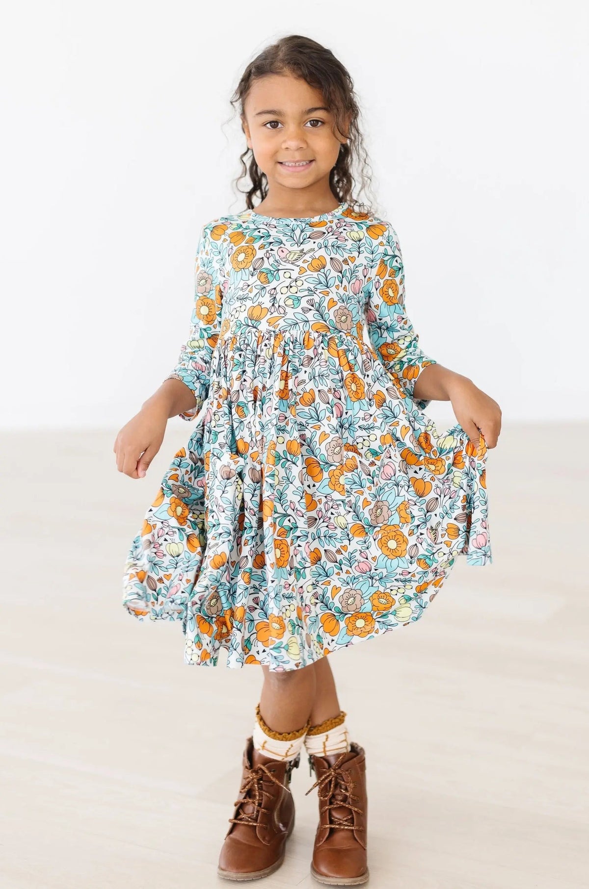 Mila & Rose ® Vintage Vibes Three Quarter Pocket Twirl Dress for Girls Mila Rose - 
