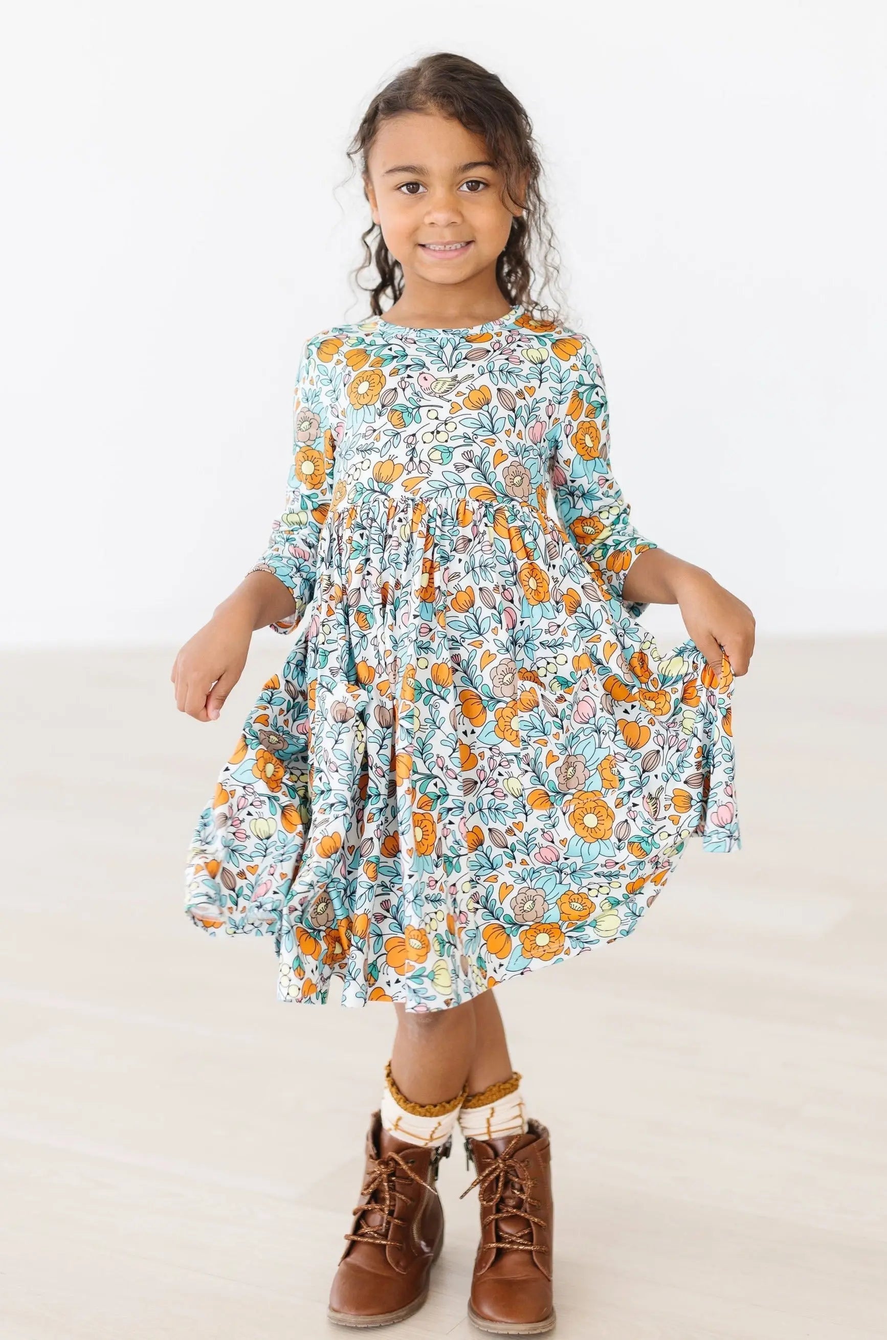 Mila & Rose ® Vintage Vibes Three Quarter Pocket Twirl Dress for Girls Mila Rose - 