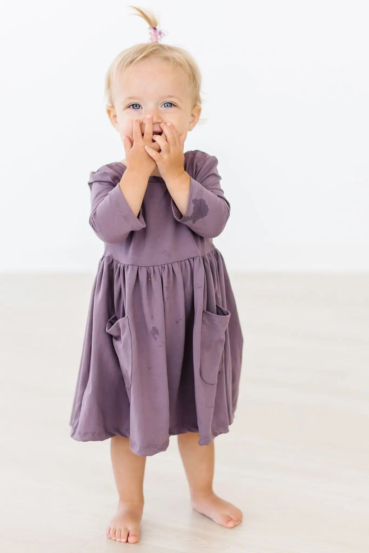 Mila & Rose ® Vintage Violet 3/4 Sleeve Pocket Twirl Dress - 