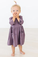 Mila & Rose ® Vintage Violet 3/4 Sleeve Pocket Twirl Dress - 