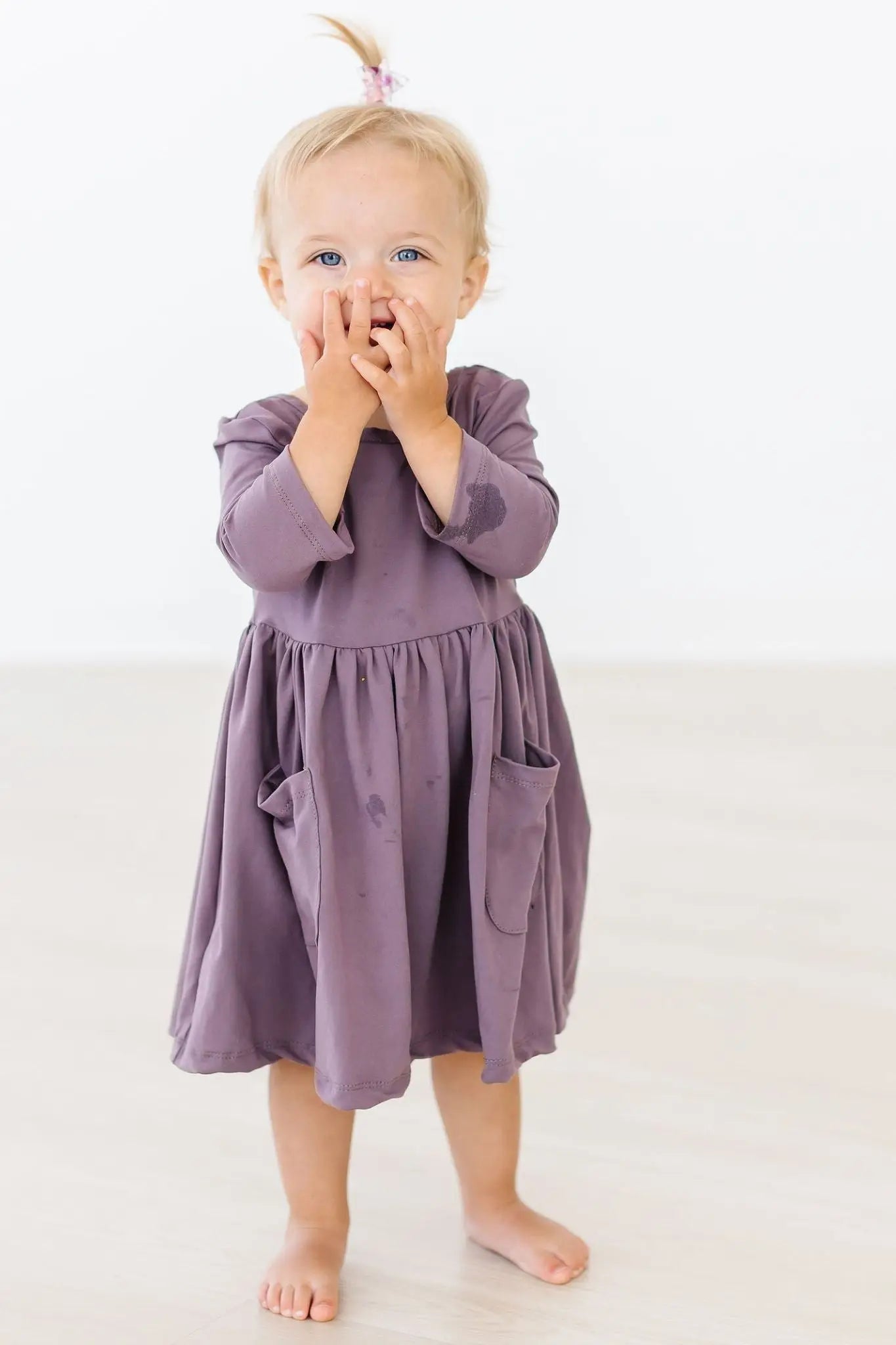 Mila & Rose ® Vintage Violet 3/4 Sleeve Pocket Twirl Dress - 