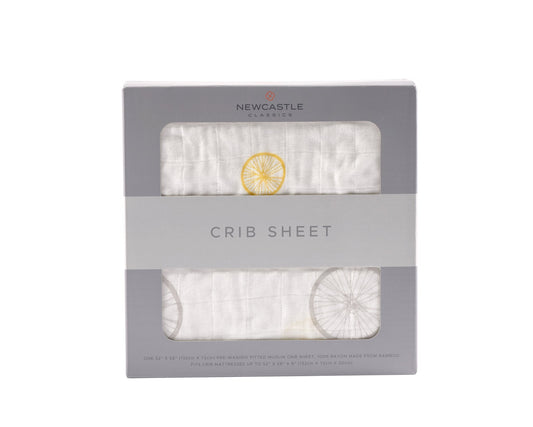 Vintage Wheel Bamboo Muslin Crib Sheet Soft Breathable Comfy Tailored Fit 28x52 Inches Newcastle Classics