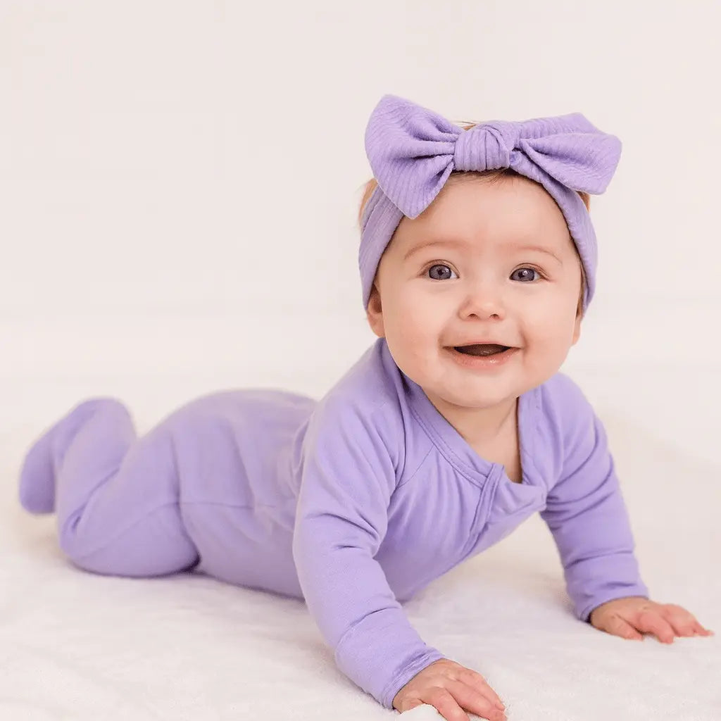Sweet Bamboo Violets Are Violet Zipper Footie - 