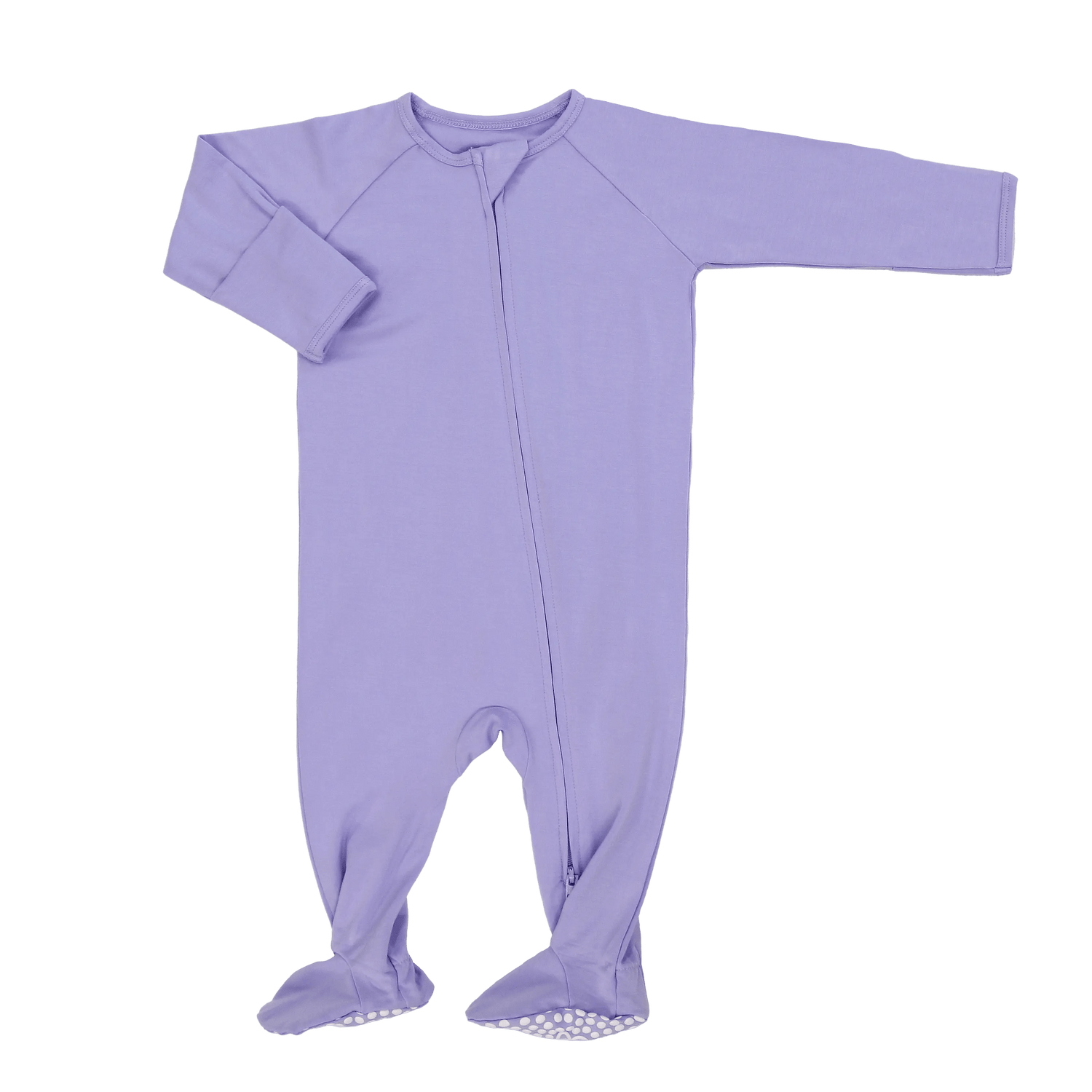 Sweet Bamboo Violets Are Violet Zipper Footie - 