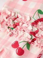 Rylee Faith Designs Waffle Cherry Plaid Girls Romper - Everetts Place Boutique - 