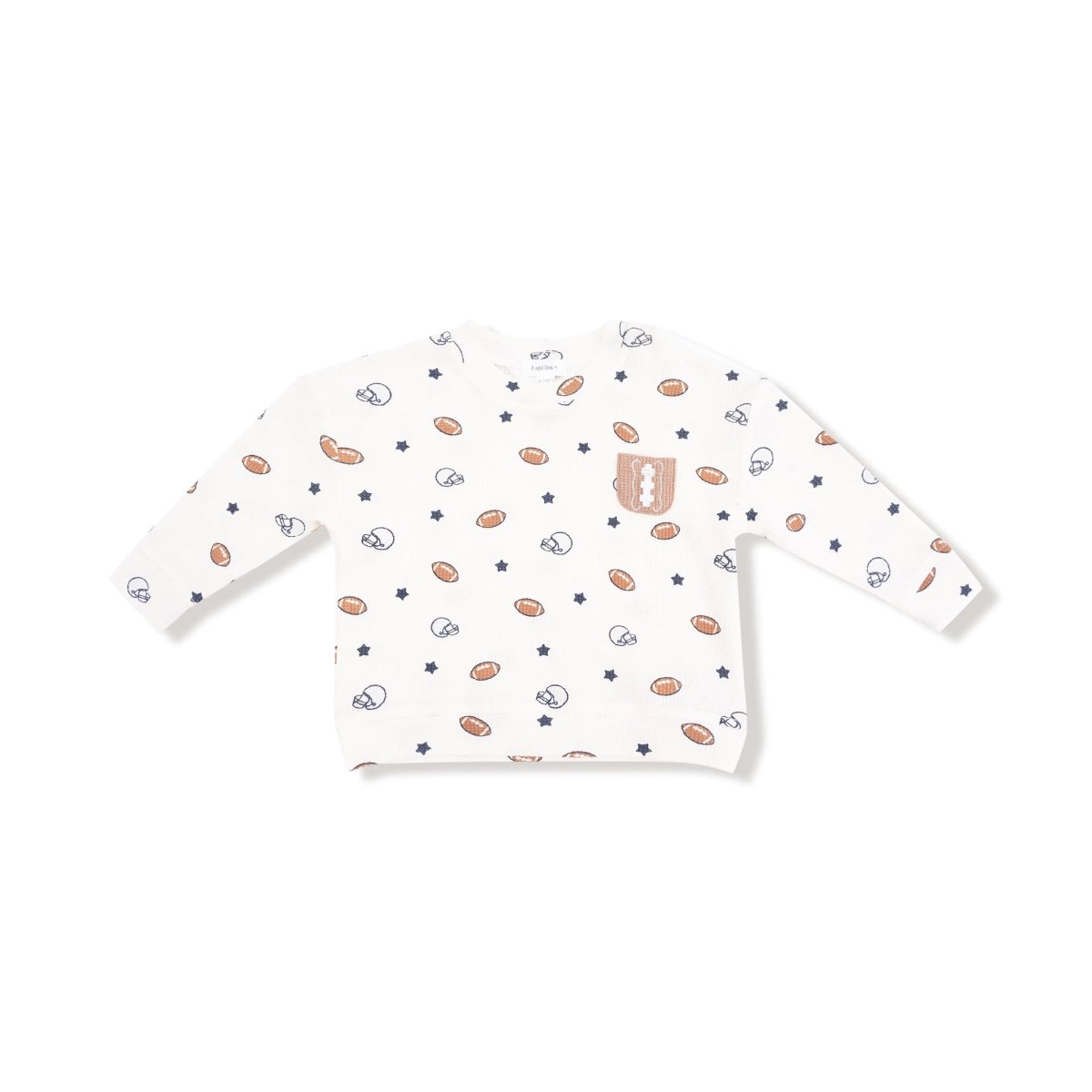 Angel Dear Waffle Drop Sleeve Shirt and Jogger Set with Football Pocket - Everetts Place Boutique - 