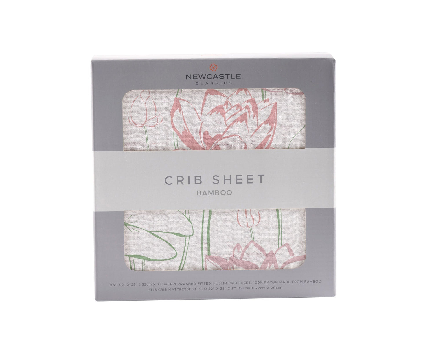 Newcastle Classics Water Lily Bamboo Muslin Crib Sheet Soft and Breathable for Babies - Bamboo Crib Sheet