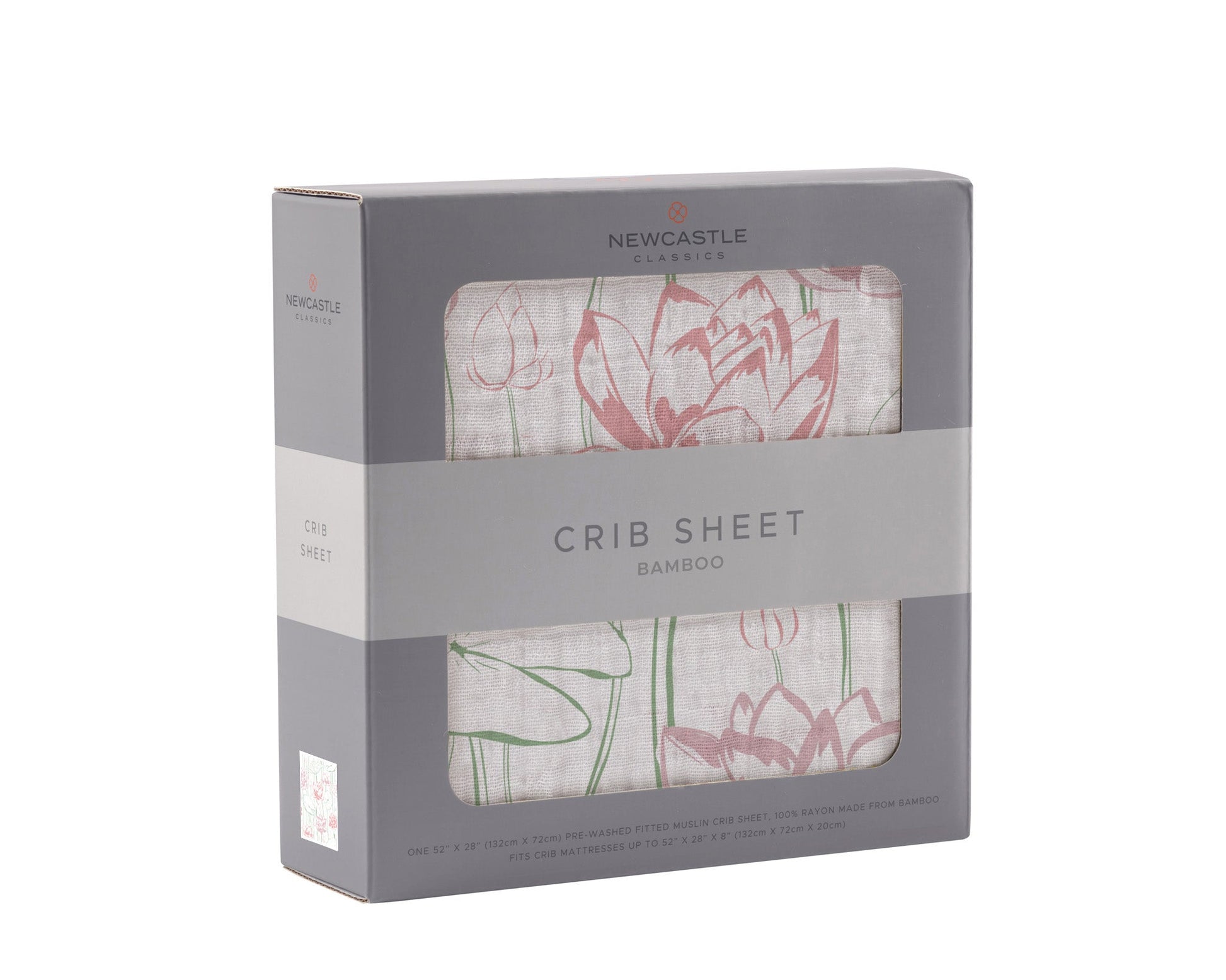 Water Lily Bamboo Muslin Crib Sheet Soft Breathable Comfy Fits Standard Crib Mattresses 28 x 52 Inches Newcastle Classics