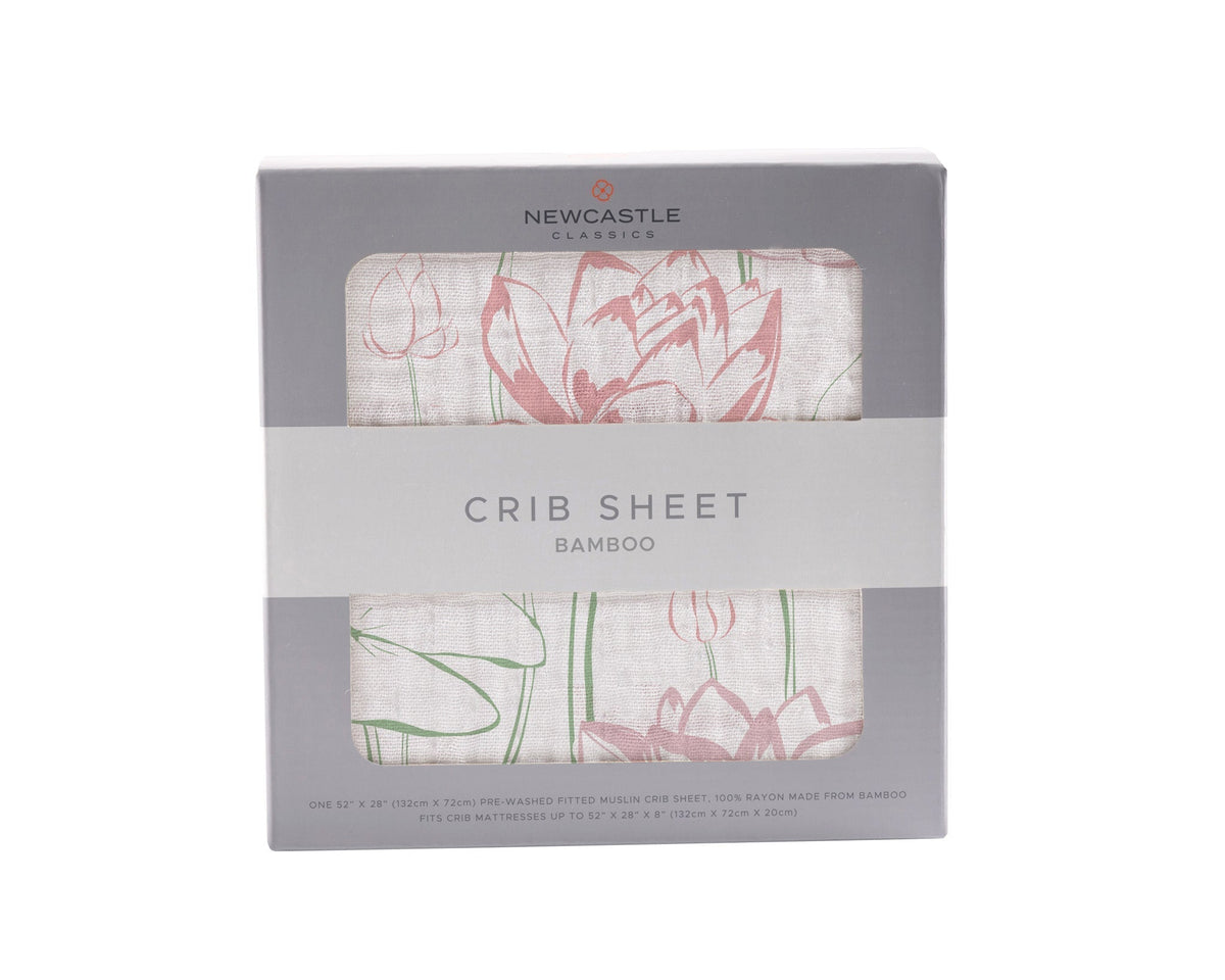 Newcastle Classics Water Lily Bamboo Muslin Crib Sheet