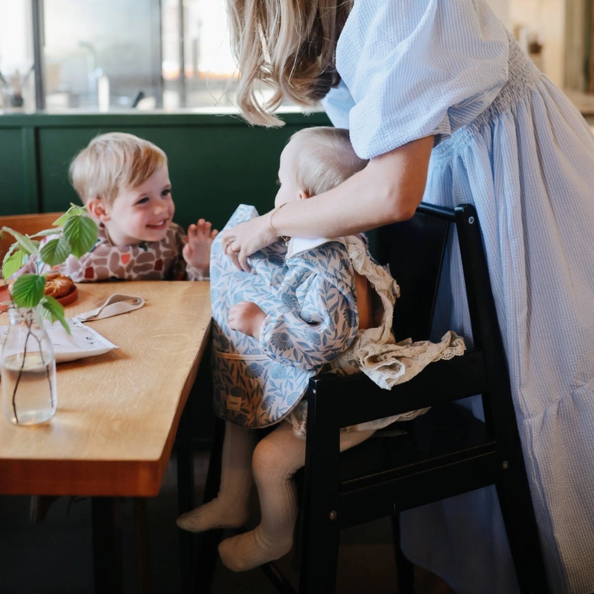 Mushie Water Resistant Long Sleeve Bib for Kids with Wide Pocket and Velcro Closure - Everetts Place Boutique - 