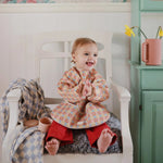 Mushie Water Resistant Long Sleeve Bib for Kids with Wide Pocket and Velcro Closure - Everetts Place Boutique - 