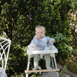 Mushie Water Resistant Long Sleeve Bib for Kids with Wide Pocket and Velcro Closure - Everetts Place Boutique - 