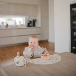 Mushie Water Resistant Long Sleeve Bib for Kids with Wide Pocket and Velcro Closure - Everetts Place Boutique - 