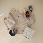 Mushie Water Resistant Long Sleeve Bib for Kids with Wide Pocket and Velcro Closure - Everetts Place Boutique - 