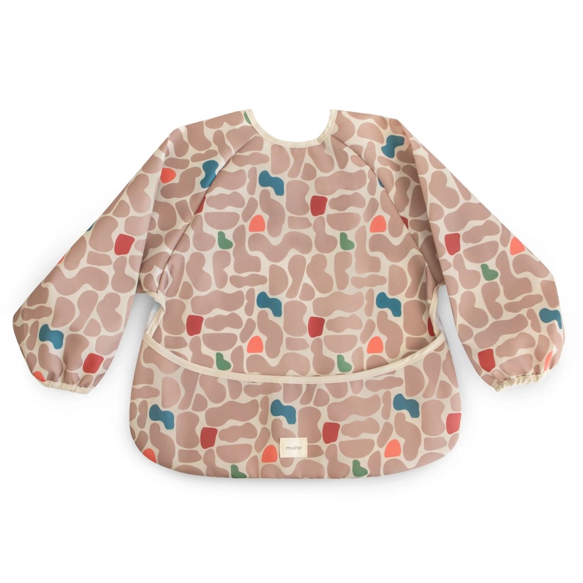 Mushie Water Resistant Long Sleeve Bib for Kids with Wide Pocket and Velcro Closure - Everetts Place Boutique - 